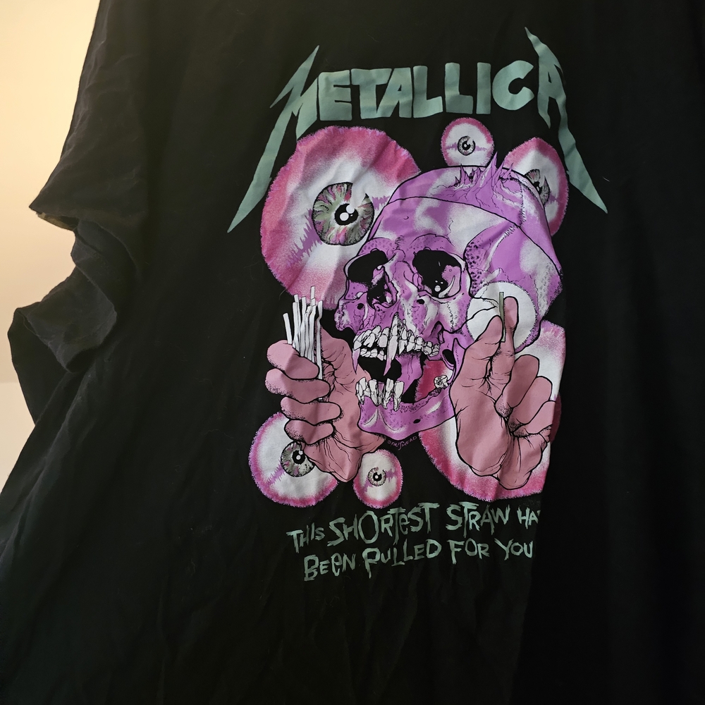 Torrid Black Graphic Tee with Purple and Pink Design